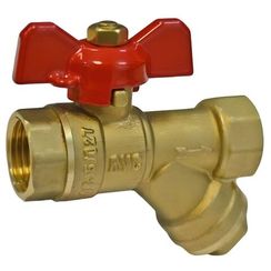 Кран VIEIR шаровой с фильтром ручка бабочка 1/2 GL133