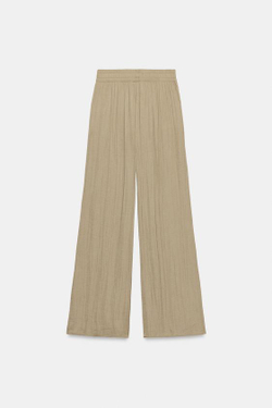 ZARA ШИРОКИЕ СТРУЯЩИЕСЯ БРЮКИ, СЕРО-КОРИЧНЕВЫЙ