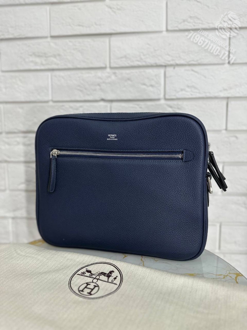 Сумка через плечо Hermes планшет синяя