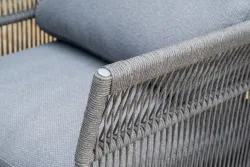 "Лугано" лаунж-зона 5-местная плетеная из роупа (веревки), каркас алюминиевый темно-серый, роуп темно-серый