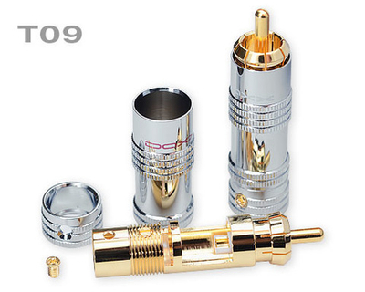 DAXX T09 Разъемы RCA типа 'папа' для распайки кабелей D=9.0мм, цанга -1шт-