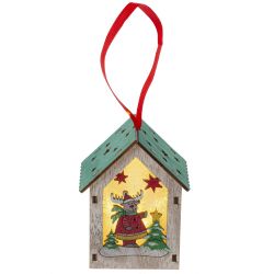 GAEM Изделие декоративное подвесное "Домик" с подсветкой (3хLR1130), L7 W5,5 H9 см, 3в.