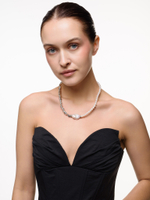 Колье Bicolor с жемчугом и гематитом Silver