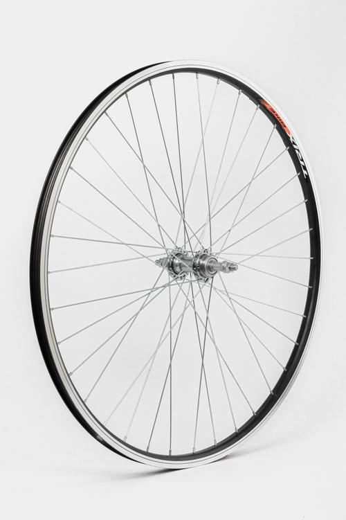 Колесо заднее 28-29" TRIX ал.двойной обод черный, втулка: сталь трещ. гайка сер., спица черный