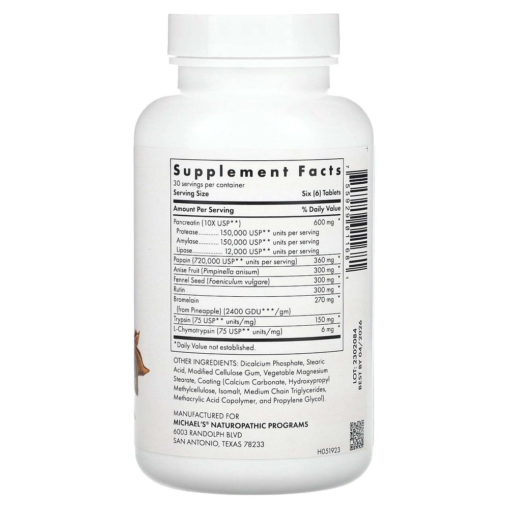 Michael's Health, W-Zymes Xtra, восстановительные ферменты, 180 таблеток, покрытых кишечнорастворимой оболочкой