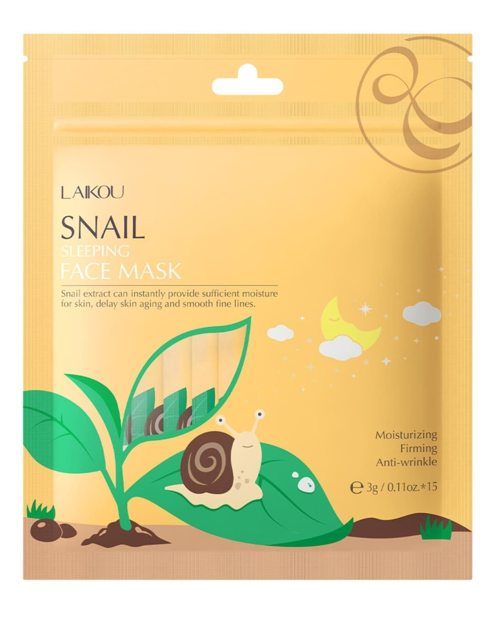Ночная маска для лица с муцином улитки