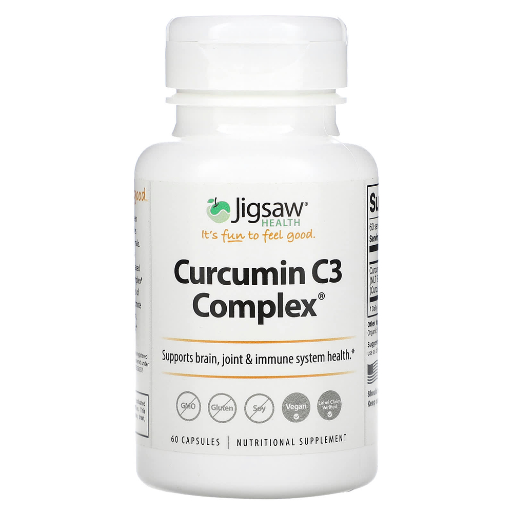 Jigsaw Health, Curcumin C3 Complex, 60 капсул (500 мг в 1 капсуле)
