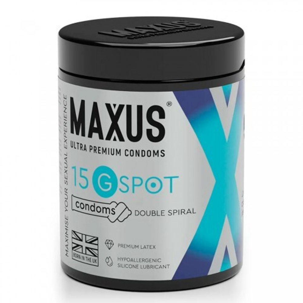 Презервативы гладкие, двойная спираль MAXUS G Spot 15 шт