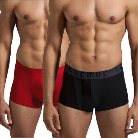 Мужские трусы хипсы (черный, красный) набор 2 в 1 Bikkembergs CUT BKK51UTR22BI/2
