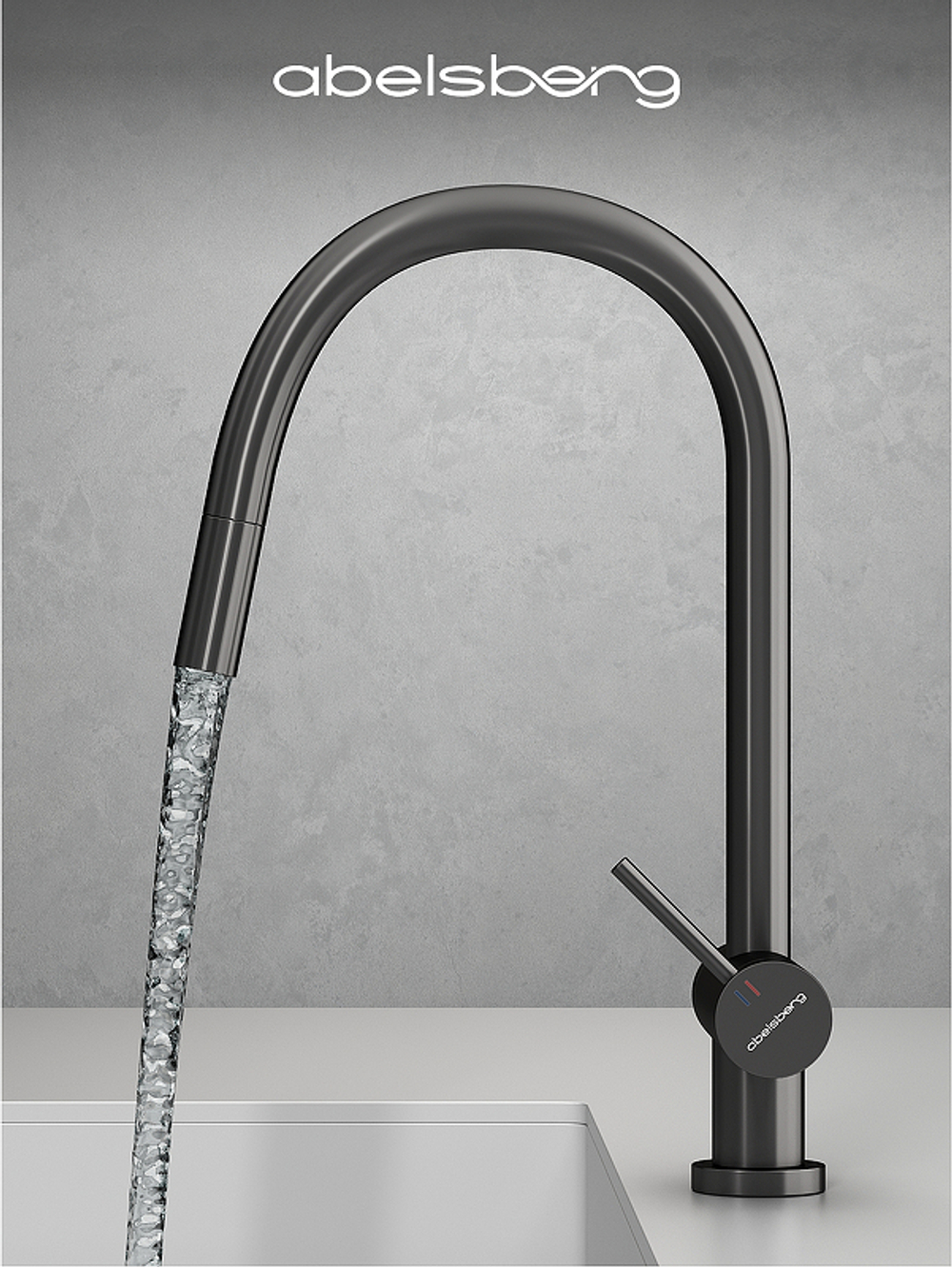 Смеситель для кухни Abelsberg Aera EMF71709GM цвет Космическая сталь