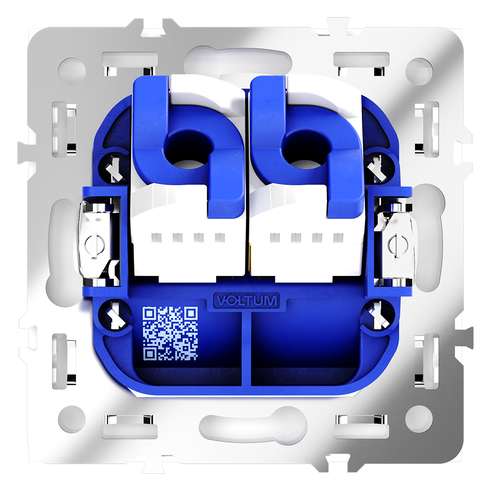 Розетка компьютерная встраиваемая VOLTUM S70 двойная RJ45+RJ45 кат.6, (белый глянцевый)