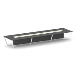 Steel Meet Стол переговорный прямоугольный KM-PR.B.SP-18 Антрацит/Ваниль Глянец/Металл Белый 6000*16