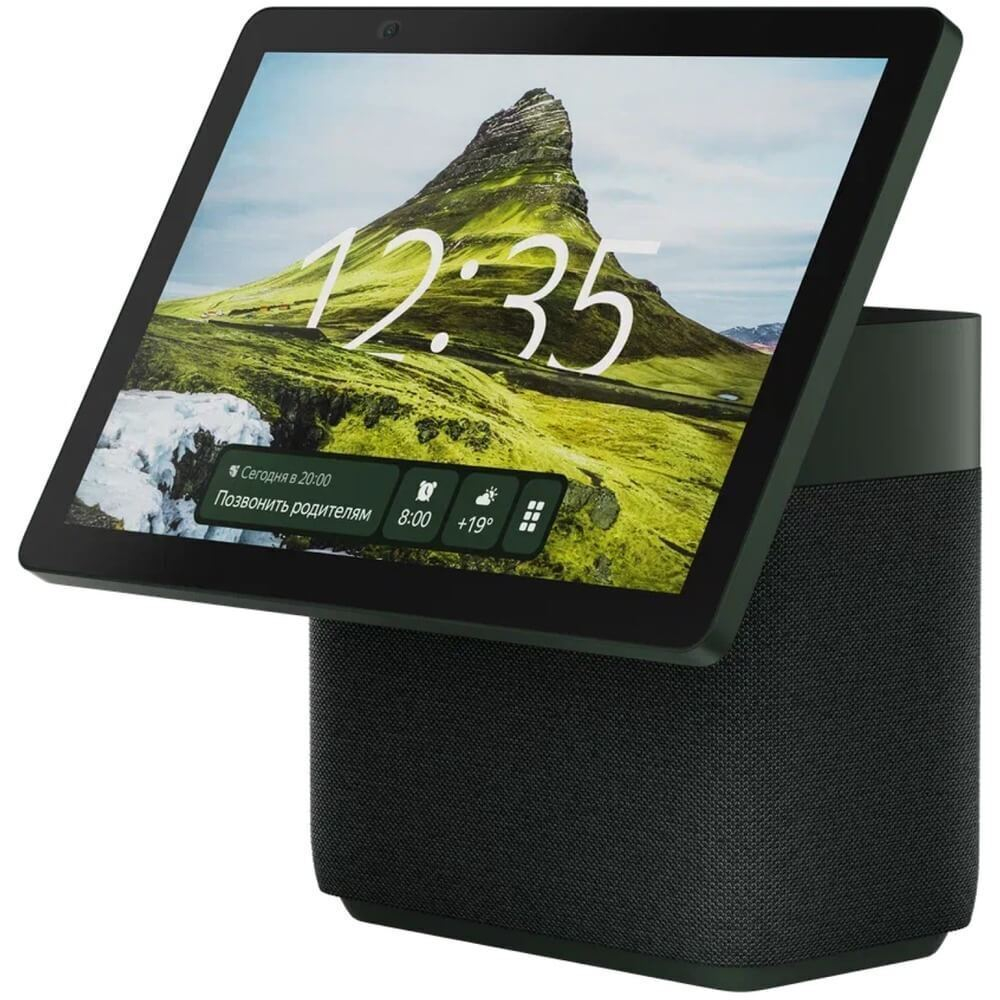 Умная колонка Яндекс Станция Дуо Макс с Алисой (60 Вт, Bluetooth 5.2, Wi-Fi, Zigbee, Дисплей), Зеленая