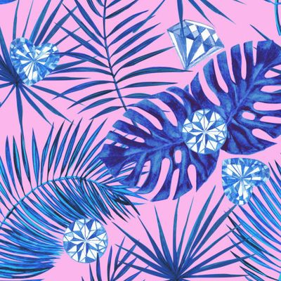 Пальма, монстера и кристаллы