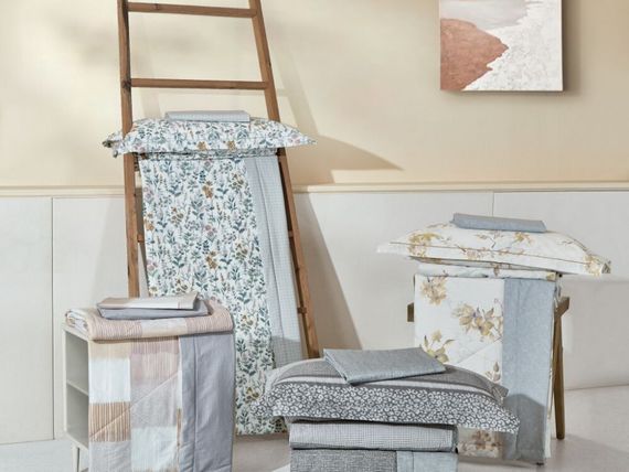 Комплект с летним одеялом Asabella 2226 печатный сатин