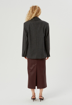 Жакет текстурный из смесовой шерсти серый