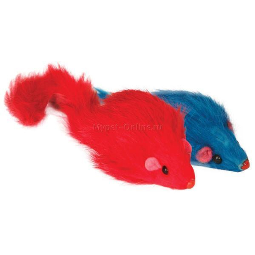 Игрушка для кошек "Мышь цветная", 70-75мм (уп.3шт.), Triol