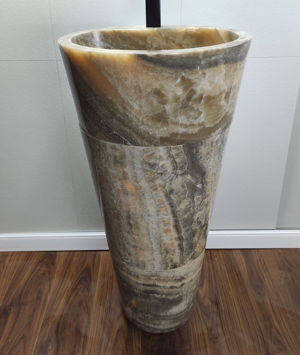 Раковина напольная из оникса Grey ON-01365 (45*45*90 см)