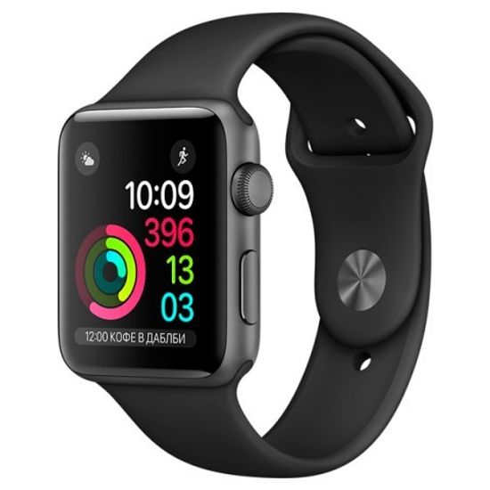 Умные часы Apple Watch 42мм из алюминия цвета «серый космос», спортивный ремешок MP062 - серия 2