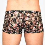 Мужские трусы-боксеры в сеточку с цветочным узором (Размер: L) (Цвет: черный)