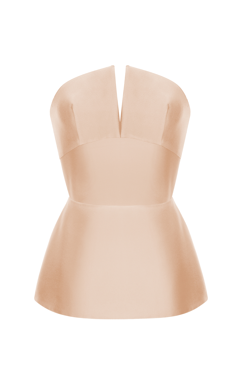 Блуза корсетного типа с баской из атласа