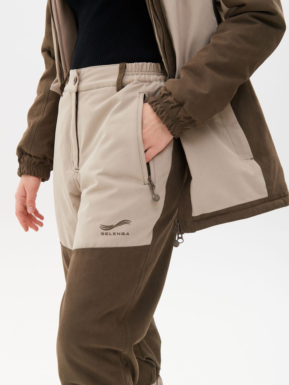 Костюм демисезонный женский Селенга ткань Исландия цвет Коричневый/Бежевый