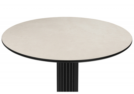 Керамический стол Woodville Кэмерон 110 krater perla repose, черный, ножки черные