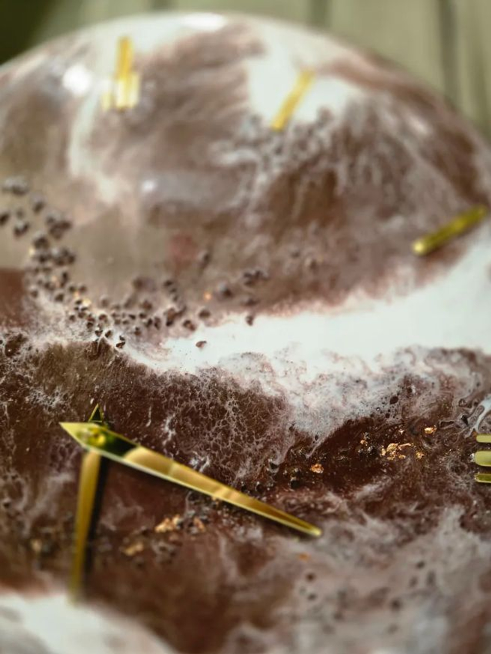 Настенные часы ручной работы «Бронзовая река»