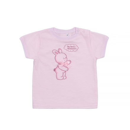 Футболка розовая с бантиком летняя с коротким рукавом