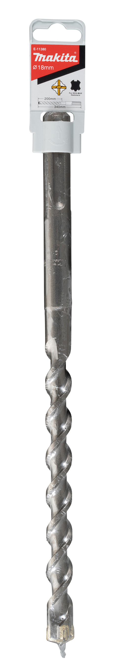 Бур по бетону SDS-max 4 cutter 18х200x340 мм Makita E-11380