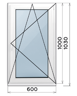 Пластиковое окно 1000 х 600 ТермА Эко