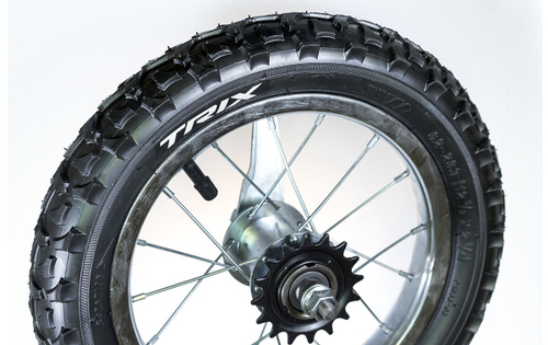 Колесо заднее 12 в сборе стальной хромированный обод,тормозная втулка камера покрышка Compass