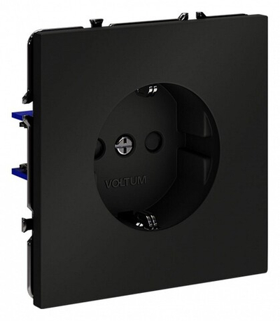 Розетка с заземлением и со шторкой, без рамки Voltum S70 VLS040208