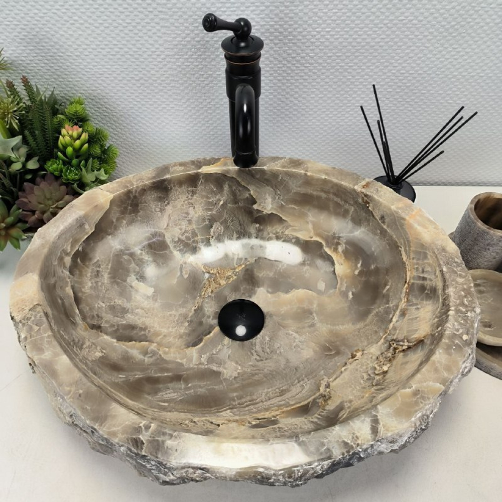 Раковина из оникса Erozy Grey EO-62237 57*46*16 0094