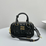 Miu Miu Matelasse Nappa Leather Top Handle Bag 19 cm