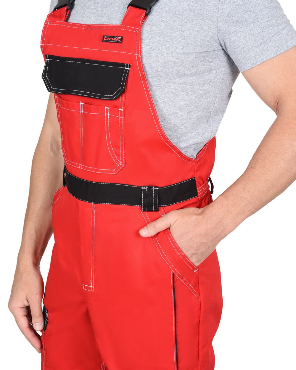 Полукомбинезон СИРИУС-ПРЕСТИЖ красный с чёрным