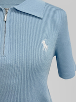 Футболка 0707 трикотажная с молнией и логотипом на груди