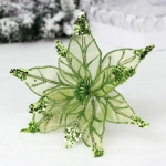 Украшение новогоднее «Пуансеттия - Искристый цветок» 20 см, Изумруд