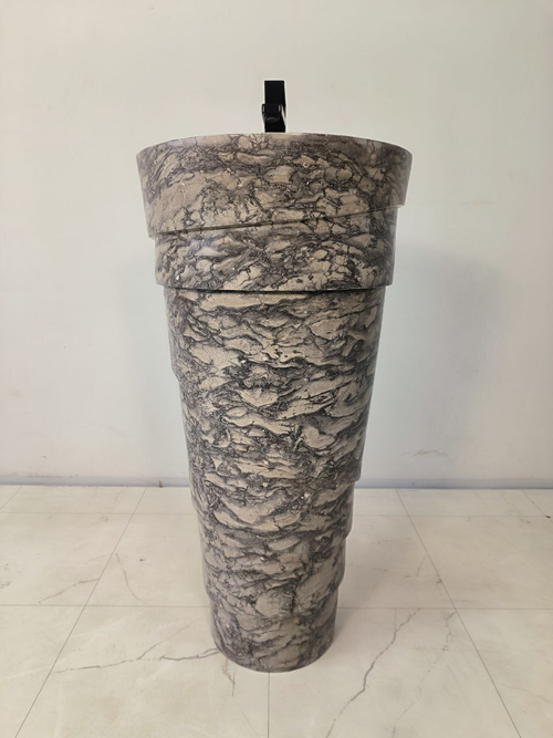 Раковина напольная из мрамора Pedestal Doreng Spiral MN-65926 40х40х90