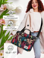 Сумка для ноутбука 15,6" и 17" с ремнем на плечо и большим карманом спереди (Джунгли)