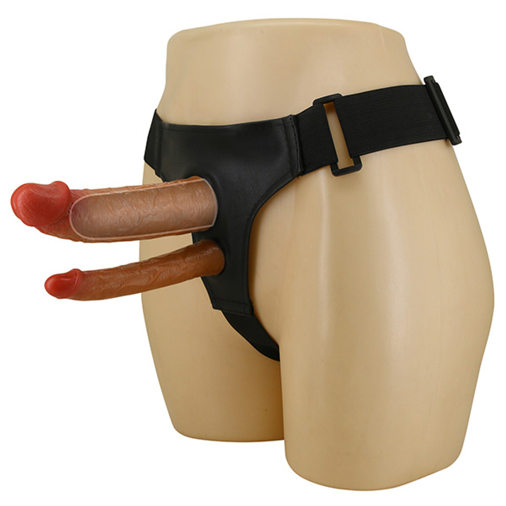 Мужской страпон для двойного проникновения на широких регулируемых трусиках Pretty Love Harness Briefs Keaven BW-022106