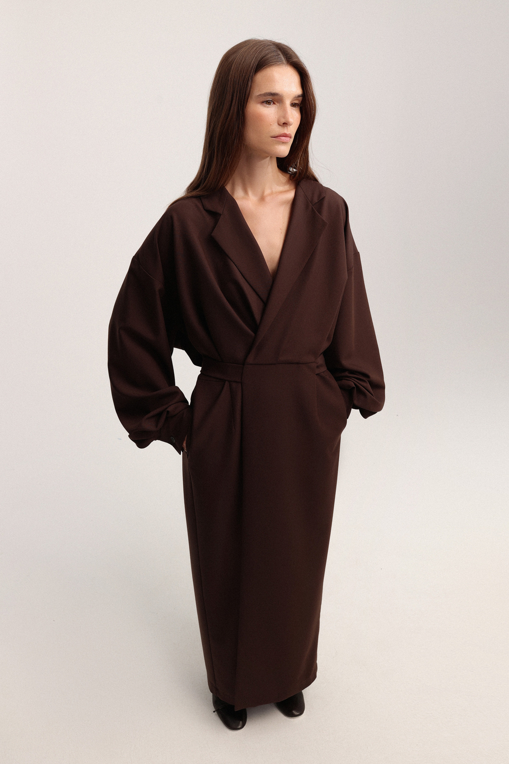 Платье миди со складками