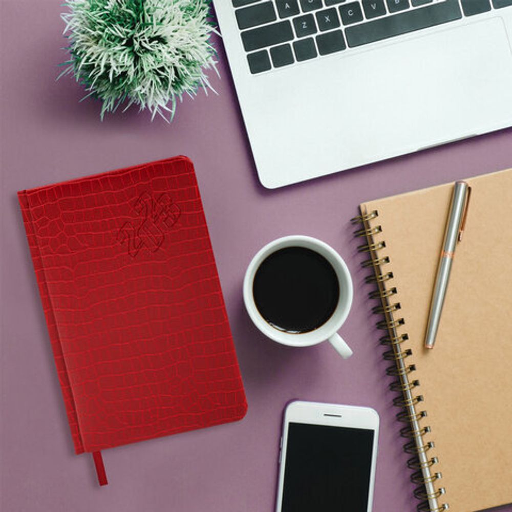 Ежедневник датированный 2023 А5 138x213 мм BRAUBERG "Comodo", под кожу, красный, 114015