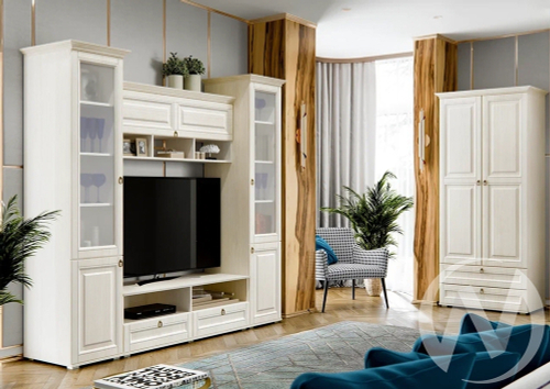 Гостиная Престиж 1 (сандал светлый/сандал светлый) Вариант №2