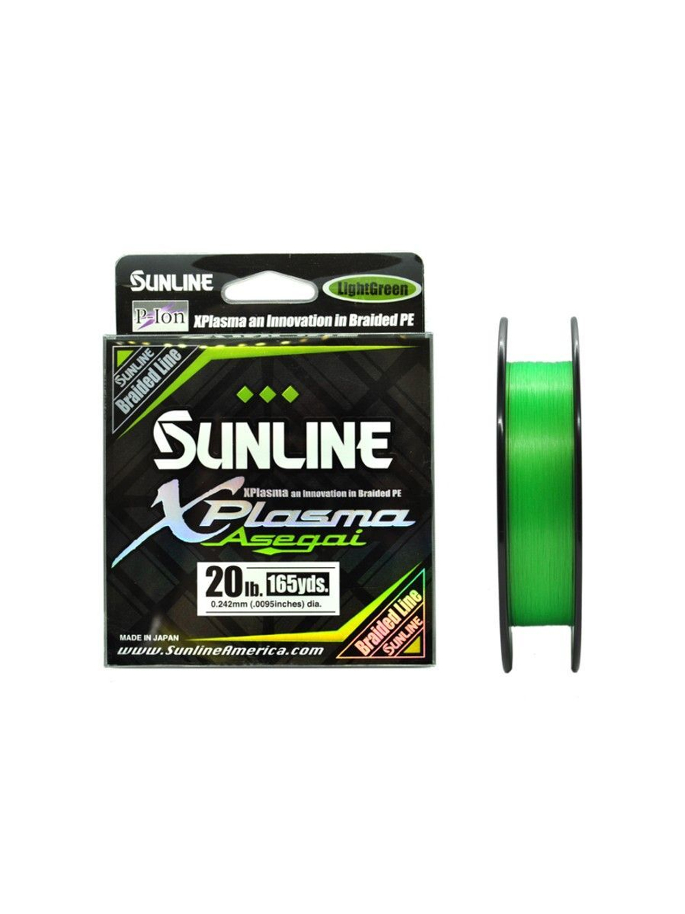 Плетеный шнур для рыбалки Sunline X-Plasma Asegai 165YD (Light Green) 8LB/#0.8