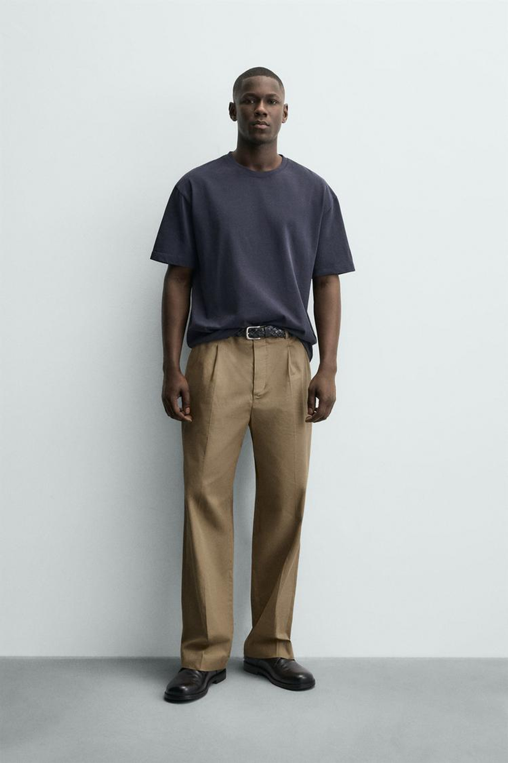 ZARA ФУТБОЛКА RELAXED FIT, СИНИЙ