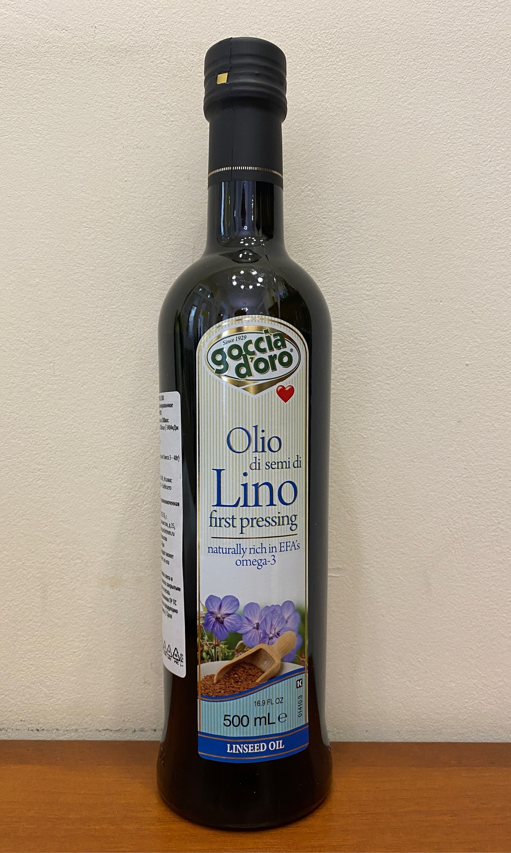 Льняное масло Goccia D'oro 500 мл Италия