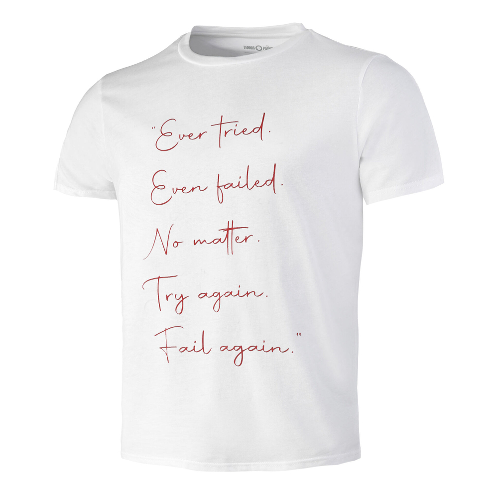 Мужское теннисное поло Tennis-Point Ever Tried T-Shirt Men - White, Red