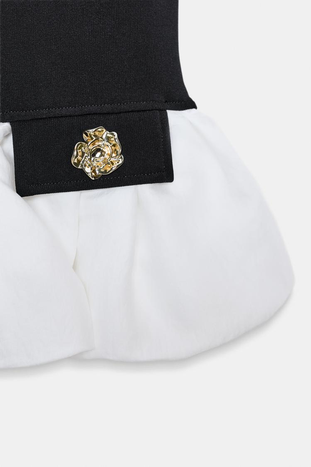 ZARA КОМБИНИРОВАННЫЙ ТОП ИЗ ЭЛАСТИЧНОЙ ТКАНИ, ЧЕРНЫЙ/БЕЛЫЙ