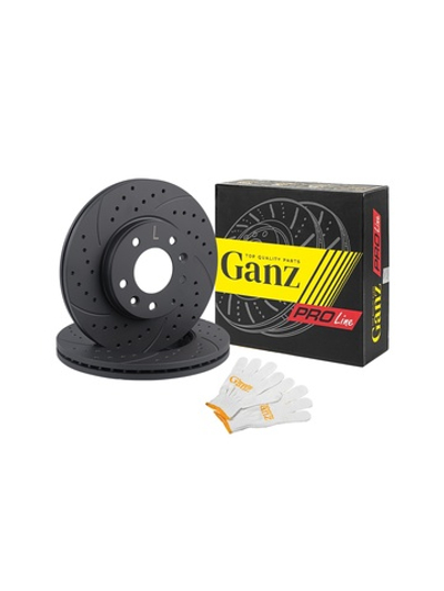 Диск тормозной передний перфорированный PRO-LINE с покрытием комплект MAZDA 6 02-08 GANZ GIJ10053S
